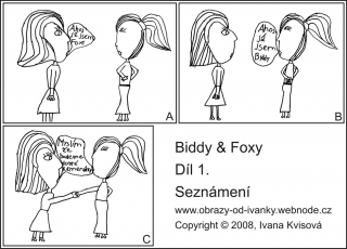 Komiks Biddy & Foxy díl 1. Seznámení